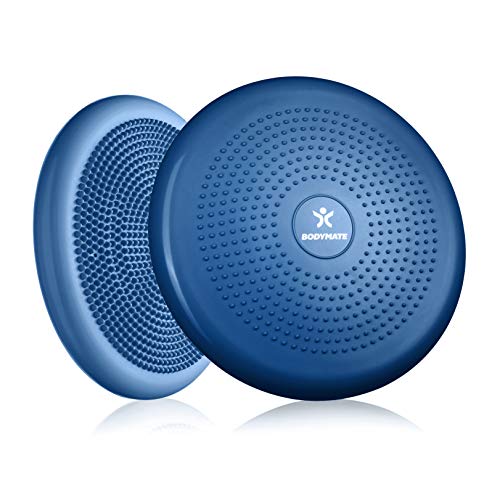 BODYMATE Cojín de Equilibrio con bombín, diámetro 34 cm | Cojín propioceptivo, cojín inestable, cojín Hinchable | Entrenamiento de Tronco, Espalda, Fitness, rehabilitación, coordinación BODYMATE Cojín de Equilibrio con bombín, diámetro 34 cm | Cojín propioceptivo, cojín inestable, cojín Hinchable | Entrenamiento de Tronco, Espalda, Fitness, rehabilitación, coordinación