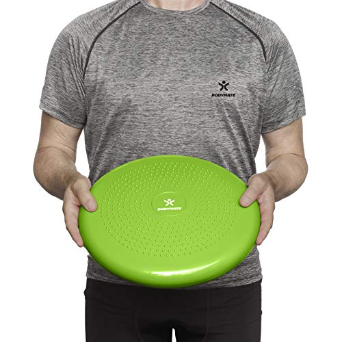 BODYMATE Cojín de Equilibrio con bombín, diámetro 34 cm | Cojín propioceptivo, cojín inestable, cojín Hinchable | Entrenamiento de Tronco, Espalda, Fitness, rehabilitación, coordinación BODYMATE Cojín de Equilibrio con bombín, diámetro 34 cm | Cojín propioceptivo, cojín inestable, cojín Hinchable | Entrenamiento de Tronco, Espalda, Fitness, rehabilitación, coordinación