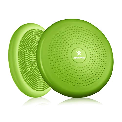 BODYMATE Cojín de Equilibrio con bombín, diámetro 34 cm | Cojín propioceptivo, cojín inestable, cojín Hinchable | Entrenamiento de Tronco, Espalda, Fitness, rehabilitación, coordinación BODYMATE Cojín de Equilibrio con bombín, diámetro 34 cm | Cojín propioceptivo, cojín inestable, cojín Hinchable | Entrenamiento de Tronco, Espalda, Fitness, rehabilitación, coordinación