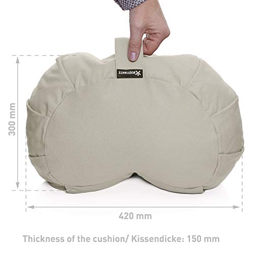 BODYMATE Cojín de Yoga Media Luna 42 cm Largo 30 cm Ancho 15 cm Alto | Relleno de cáscaras de Trigo sarraceno | Funda extragruesa y Lavable en Lavadora de algodón 100% | Cojín de meditación BODYMATE Cojín de Yoga Media Luna 42 cm Largo 30 cm Ancho 15 cm Alto | Relleno de cáscaras de Trigo sarraceno | Funda extragruesa y Lavable en Lavadora de algodón 100% | Cojín de meditación