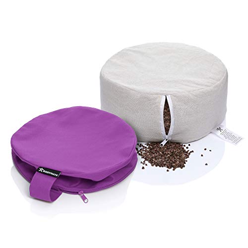 BODYMATE Cojín de Yoga Redondo | 31 cm diámetro 13 cm Alto | Relleno de cáscaras de Trigo sarraceno | Funda extragruesa y Lavable en Lavadora de algodón 100% | Cojín de meditación | Cojín de Asiento BODYMATE Cojín de Yoga Redondo | 31 cm diámetro 13 cm Alto | Relleno de cáscaras de Trigo sarraceno | Funda extragruesa y Lavable en Lavadora de algodón 100% | Cojín de meditación | Cojín de Asiento