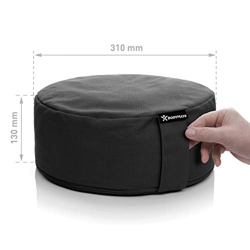 BODYMATE Cojín de Yoga Redondo | 31 cm diámetro 13 cm Alto | Relleno de cáscaras de Trigo sarraceno | Funda extragruesa y Lavable en Lavadora de algodón 100% | Cojín de meditación | Cojín de Asiento BODYMATE Cojín de Yoga Redondo | 31 cm diámetro 13 cm Alto | Relleno de cáscaras de Trigo sarraceno | Funda extragruesa y Lavable en Lavadora de algodón 100% | Cojín de meditación | Cojín de Asiento
