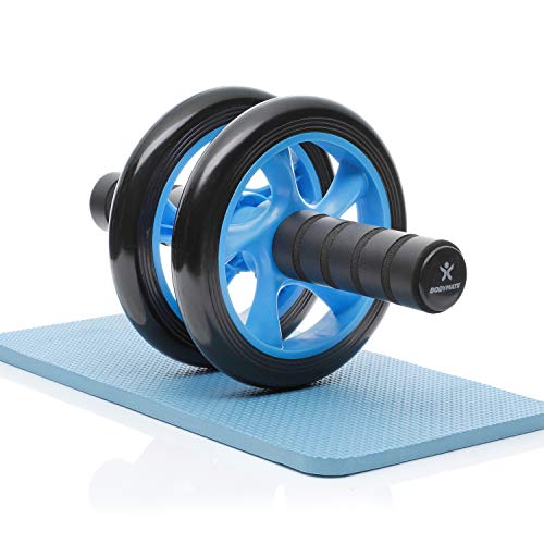 BODYMATE Rueda Abdominal Classic I Rodillo Abdominal con Alfombrilla I AB Roller con agarraderas cómodas I AB Wheel