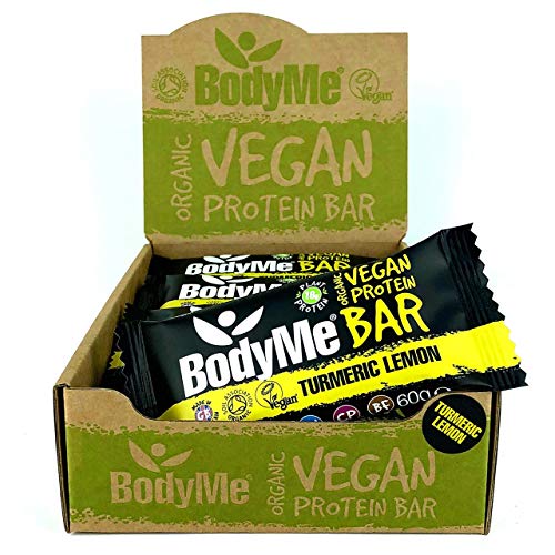 BodyMe Barritas Proteinas Veganas Organica | Cruda Curcuma Limon | 12 x 60g Barra Proteina Vegana | Sin Gluten | 16g Proteína Completa | 3 Proteina Vegetal | Aminoacidos Esenciales | Vegan Protein Bar BodyMe Barritas Proteinas Veganas Organica | Cruda Curcuma Limon | 12 x 60g Barra Proteina Vegana | Sin Gluten | 16g Proteína Completa | 3 Proteina Vegetal | Aminoacidos Esenciales | Vegan Protein Bar