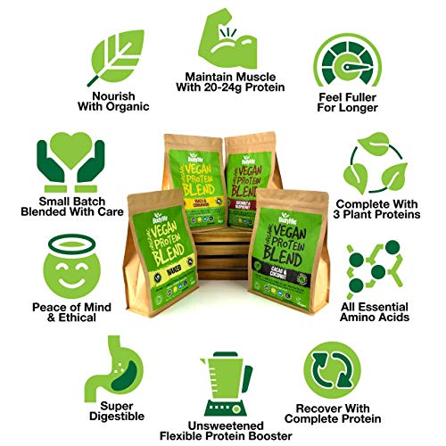 BodyMe Mezcla de Proteina Vegana Organica en Polvo | Crudo Cacao Coco | 1kg | Sin Edulcorante | Baja Carb | Sin Gluten | 3 Proteinas Veganas | 21g Proteina Vegetal Completa | Aminoacidos Esenciales BodyMe Mezcla de Proteina Vegana Organica en Polvo | Crudo Cacao Coco | 1kg | Sin Edulcorante | Baja Carb | Sin Gluten | 3 Proteinas Veganas | 21g Proteina Vegetal Completa | Aminoacidos Esenciales