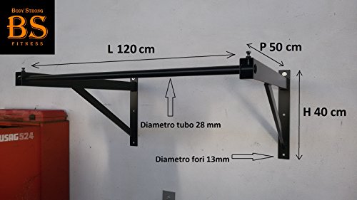 Bodystrongfitness Barra DE TRACCIÓN Crossfit Volver BÍCEPS Pared DE Pared 100/120x50cm (120x50cm)