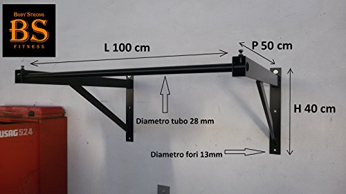 Bodystrongfitness Barra DE TRACCIÓN Crossfit Volver BÍCEPS Pared DE Pared 100/120x50cm (120x50cm)