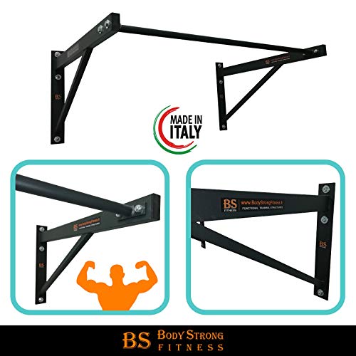 BodyStrongFitness Barra para dominadas pullup y muscleup-bíceps - 100 x 90 cm - Fabricado en Italia