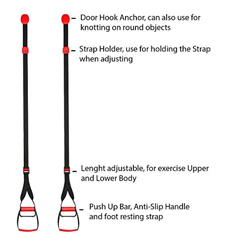 bodyweight Entrenamiento en Suspensión, Correas del Kit de Entrenamiento de Resistencia física para Puerta, Barra de tracción, Push up Bar para Ejercicios completos del Cuerpo V2 bodyweight Entrenamiento en Suspensión, Correas del Kit de Entrenamiento de Resistencia física para Puerta, Barra de tracción, Push up Bar para Ejercicios completos del Cuerpo V2