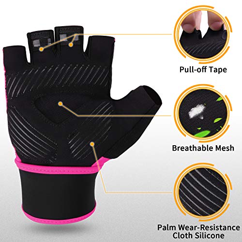 boildeg Guantes Gimnasio Hombre Mujer,Guantes Pesas Gym Guantes Fitness Transpirable con Protección Completa de Muñeca y Palma para Crossfit Levantamiento de Pesas Musculación (Rosa, L) boildeg Guantes Gimnasio Hombre Mujer,Guantes Pesas Gym Guantes Fitness Transpirable con Protección Completa de Muñeca y Palma para Crossfit Levantamiento de Pesas Musculación (Rosa, L)