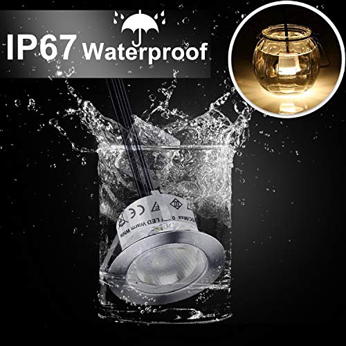Bojim 16PCS Focos LED Empotrables de Suelo para Exterior 230V, Impermeable IP67, Blanco Cálido 3000K, Φ32mmx H23mm 0.6Watts DC 12V, Lámpara de Subterránea Para Senderos Terrazas Maderas Bojim 16PCS Focos LED Empotrables de Suelo para Exterior 230V, Impermeable IP67, Blanco Cálido 3000K, Φ32mmx H23mm 0.6Watts DC 12V, Lámpara de Subterránea Para Senderos Terrazas Maderas