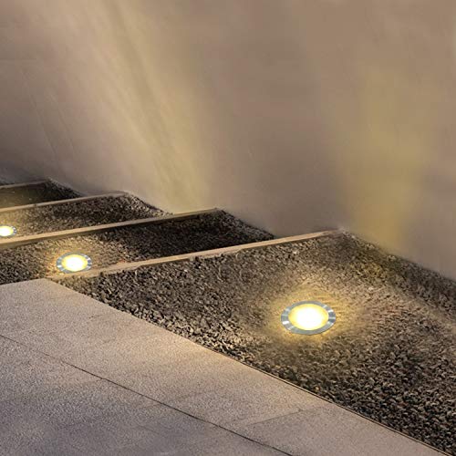 Bojim 16PCS Focos LED Empotrables de Suelo para Exterior 230V, Impermeable IP67, Blanco Cálido 3000K, Φ32mmx H23mm 0.6Watts DC 12V, Lámpara de Subterránea Para Senderos Terrazas Maderas Bojim 16PCS Focos LED Empotrables de Suelo para Exterior 230V, Impermeable IP67, Blanco Cálido 3000K, Φ32mmx H23mm 0.6Watts DC 12V, Lámpara de Subterránea Para Senderos Terrazas Maderas