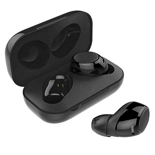 bokman Auriculares Bluetooth, T1 Auriculares Inalámbricos Bluetooth 5.0 Cancelación de Ruido Impermeable HiFi In-Ear Mini Twins Estéreo con Caja de Carga para iPhone y Android (Negro)