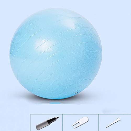 Bola gimnástica 65 cm, Bola de Yoga Anti-ráfaga, Bola de Fitness Antideslizante, Bola de Gimnasio para Pilates, Hacer Ejercicio en casa o en el Gimnasio,Azul