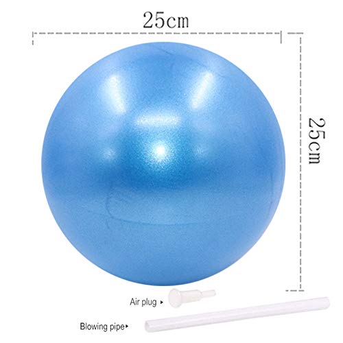 Bola YogaEjercicio,Pilates Pelota Equilibrio,Mini Balón Ejercicio Anti explosión 25cm,para Gimnasio, Yoga, Masaje y Pilates en Casa (Azul)