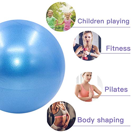 Bola YogaEjercicio,Pilates Pelota Equilibrio,Mini Balón Ejercicio Anti explosión 25cm,para Gimnasio, Yoga, Masaje y Pilates en Casa (Azul)