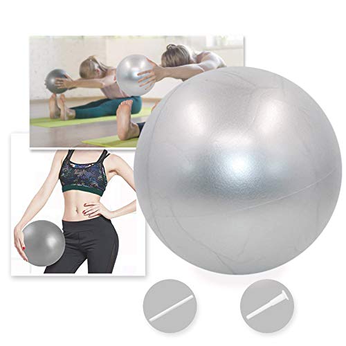 Bola YogaEjercicio,Pilates Pelota Equilibrio,Mini Balón Ejercicio Anti explosión 25cm,para Gimnasio, Yoga, Masaje y Pilates en Casa (Gris)