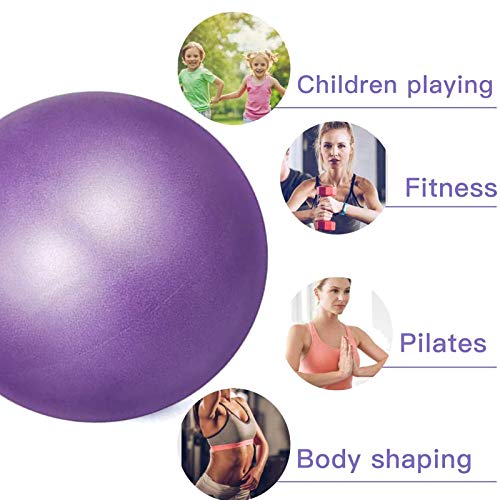 Bola YogaEjercicio,Pilates Pelota Equilibrio,Mini Balón Ejercicio Anti explosión 25cm,para Gimnasio, Yoga, Masaje y Pilates en Casa (púrpura)