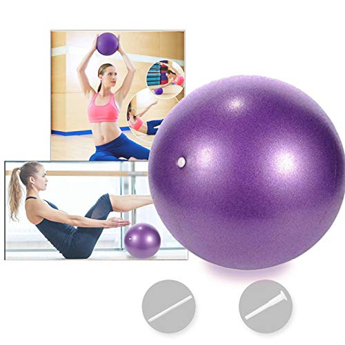 Bola YogaEjercicio,Pilates Pelota Equilibrio,Mini Balón Ejercicio Anti explosión 25cm,para Gimnasio, Yoga, Masaje y Pilates en Casa (púrpura)