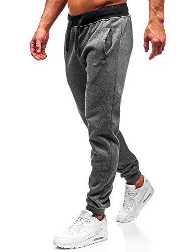 BOLF Hombre Pantalón De Chándal Jogger Pantalones Deportivos Estilo Deportivo J.Style AK11-1 Gris Grafito M [6F6]