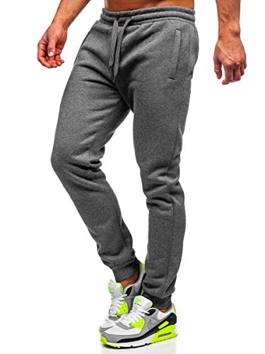 BOLF Hombre Pantalón Deportivo De Chándal Jogger Pantalón de Algodón Estilo Urbano J.Style XW03 Grafito XXL [6F6]