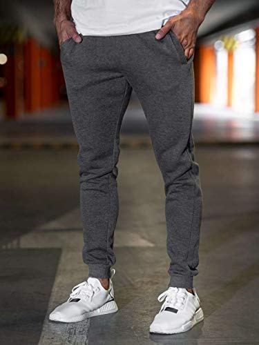 BOLF Hombre Pantalón Deportivo De Chándal Jogger Pantalón de Algodón Estilo Urbano J.Style XW03 Grafito XXL [6F6]