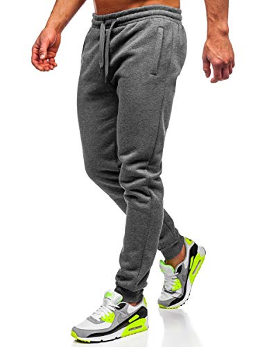 BOLF Hombre Pantalón Deportivo De Chándal Jogger Pantalón de Algodón Estilo Urbano J.Style XW03 Grafito XXL [6F6]