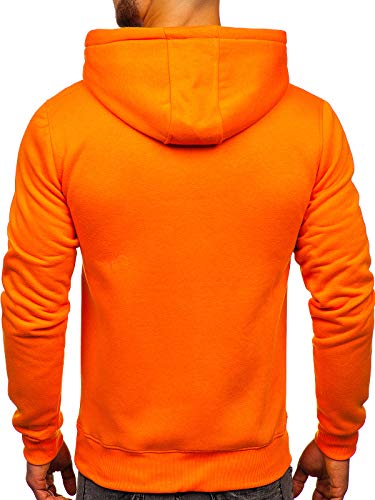 BOLF Hombre Sudadera Básica Unicolor Hoodie con Capucha J.Style 2009 Naranja M [1A1]