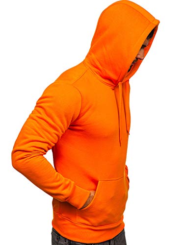 BOLF Hombre Sudadera Básica Unicolor Hoodie con Capucha J.Style 2009 Naranja M [1A1]