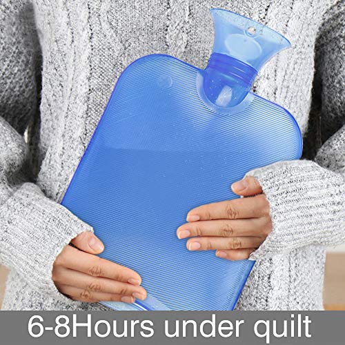 Bolsa de Agua Caliente, AODOOR Bolsa de agua caliente, Tejida Caso Hecho Punto Bolsa Goma de Agua Caliente Botella con funda, 2 L