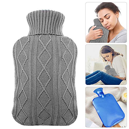 Bolsa de Agua Caliente, AODOOR Bolsa de agua caliente, Tejida Caso Hecho Punto Bolsa Goma de Agua Caliente Botella con funda, 2 L Bolsa de Agua Caliente, AODOOR Bolsa de agua caliente, Tejida Caso Hecho Punto Bolsa Goma de Agua Caliente Botella con funda, 2 L