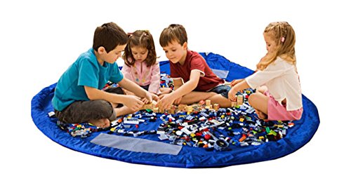 Bolsa de almacenamiento de juguetes para Lego, Bolsas de organizador, Alfombra de juego para niños - Organizador portátil de juguetes para niños (blue)