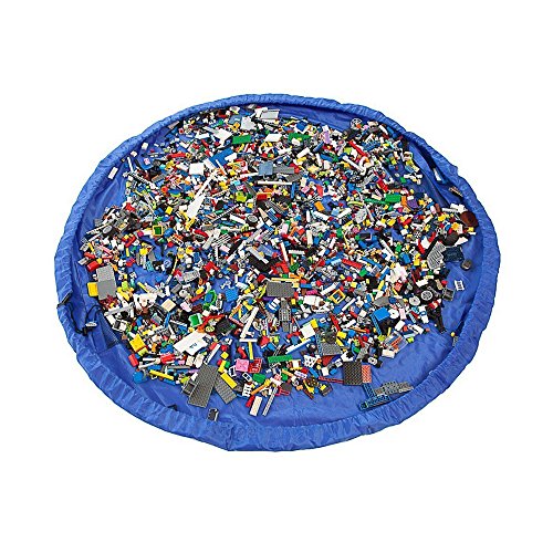 Bolsa de almacenamiento de juguetes para Lego, Bolsas de organizador, Alfombra de juego para niños - Organizador portátil de juguetes para niños (blue)