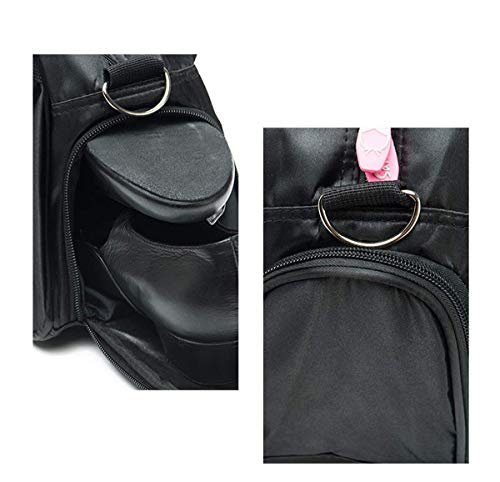 Bolsa de deporte con compartimento para zapatos para niñas, de ballet, danza y gimnasio, color negro