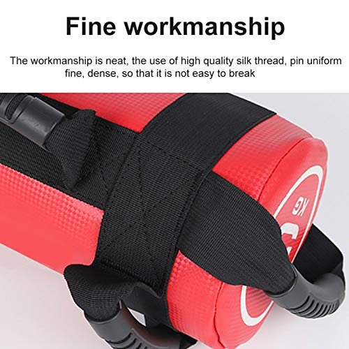 Bolsa de Entrenamiento con Peso para Trabajo Pesado para Entrenamiento 6 Asas ErgonóMicas Que se Pueden Fregar Bolsas de Arena Pesadas Ajustables,Black,5KG