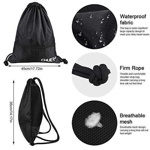 Bolsa de Gimnasia, Bolsa de Deporte Impermeable, Bolsas de Cuerdas para Playa, Lona con Cordón Bolso Viajar, Mochila Saco, Gymsack, Daypack Deportes, Portátil Mochila