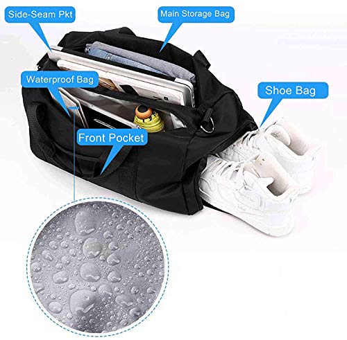 Bolsa de Gimnasia para Mujeres, Bolsa de Gimnasia ManChuang con Compartimento para Zapatos,Bolsa de Lona para Entrenamiento, Bolsa de Deporte con Compartimento para Zapatos,Negro Bolsa de Gimnasia para Mujeres, Bolsa de Gimnasia ManChuang con Compartimento para Zapatos,Bolsa de Lona para Entrenamiento, Bolsa de Deporte con Compartimento para Zapatos,Negro