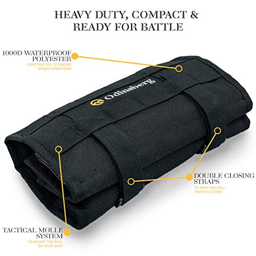 Bolsa de Herramientas Enrollable - Heavy Duty - para Moto Enduro Coche y Bicicleta - Estuche Organizador Porta Herramientas - Fabricado con Polyester 1000D Impermeable - Sistema Táctico Modular MOLLE