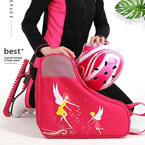 Bolsa de Patines de Hielo para niñas, Bolsa de Patines en línea, Bolsa de Botas de esquí, para Mujer, Patines de Patinaje sobre Hielo, múltiples Bolsillos para Patines de Hielo, niños y Adultos