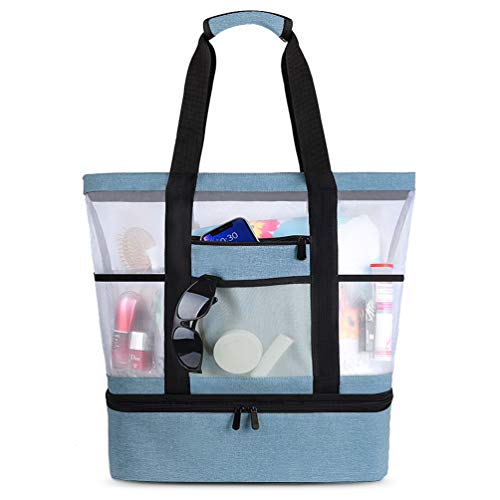 Bolsa de Playa Grande Bolsa de Malla de Playa Bolso de Mano Desmontable Bolso de Hombro con Bolsa Aislante Caja Enfriamiento Picnic Extraíble 2 in 1 para Playa Natación Camping Gimnasio Bolsa de Playa Grande Bolsa de Malla de Playa Bolso de Mano Desmontable Bolso de Hombro con Bolsa Aislante Caja Enfriamiento Picnic Extraíble 2 in 1 para Playa Natación Camping Gimnasio