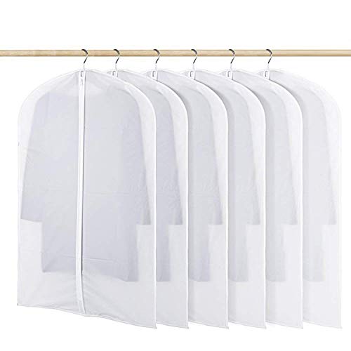 Bolsa de ropa Transparente (60X120cm) Bolsa de traje Bolsas de ropa a prueba de polilla Cubierta de polvo con cremallera completa transpirable blanca para traje Ropa de baile Armario Paquete de 6 Bolsa de ropa Transparente (60X120cm) Bolsa de traje Bolsas de ropa a prueba de polilla Cubierta de polvo con cremallera completa transpirable blanca para traje Ropa de baile Armario Paquete de 6