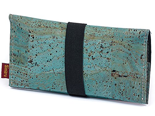 Bolsa para Tabaco hecha de corcho / piel de corcho vegana - Funda, estuche para tabaco de liar con compartimento adicional para mechero, filtros y papeles - Varios colores - by SIMARU (Turquesa) Bolsa para Tabaco hecha de corcho / piel de corcho vegana - Funda, estuche para tabaco de liar con compartimento adicional para mechero, filtros y papeles - Varios colores - by SIMARU (Turquesa)