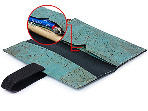Bolsa para Tabaco hecha de corcho / piel de corcho vegana - Funda, estuche para tabaco de liar con compartimento adicional para mechero, filtros y papeles - Varios colores - by SIMARU (Turquesa) Bolsa para Tabaco hecha de corcho / piel de corcho vegana - Funda, estuche para tabaco de liar con compartimento adicional para mechero, filtros y papeles - Varios colores - by SIMARU (Turquesa)