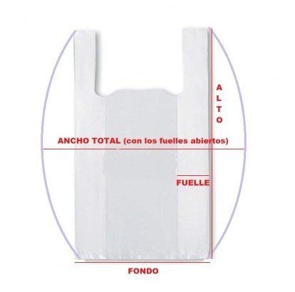 BOLSAS DE PLASTICO ASA CAMISETA 40 x 50 CM x 200 Unidades BOLSAS DE PLASTICO ASA CAMISETA 40 x 50 CM x 200 Unidades