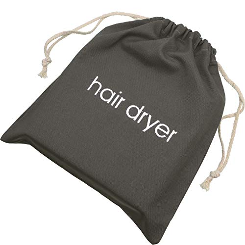 Bolsas de Secador de Pelo Bolsa con Cordón de Algodón Bolsa para Secador de Pelo, 11.8 por 13.8 Pulgadas (Gris Oscuro) Bolsas de Secador de Pelo Bolsa con Cordón de Algodón Bolsa para Secador de Pelo, 11.8 por 13.8 Pulgadas (Gris Oscuro)