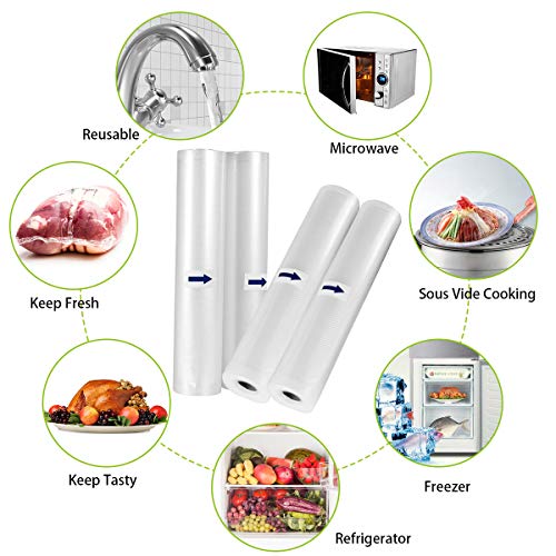 Bolsas de Vacío 6 Rollos 15x300cm y 20x300cm Bolsas Profesional para la Conservación,Sous Vide Cocina, Certificación de seguridad de grado alimenticio Bolsas de Vacío 6 Rollos 15x300cm y 20x300cm Bolsas Profesional para la Conservación,Sous Vide Cocina, Certificación de seguridad de grado alimenticio