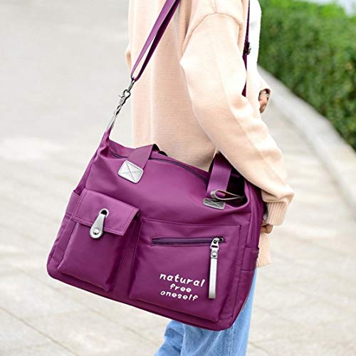 Bolso Bandolera Mujeres, Popoti Bolsas de Hombro Mano Nylon Impermeable Totalizador del Monedero Mochila Escolar Portátil Billetera Multifuncional Crossbody Bag (Púrpura) Bolso Bandolera Mujeres, Popoti Bolsas de Hombro Mano Nylon Impermeable Totalizador del Monedero Mochila Escolar Portátil Billetera Multifuncional Crossbody Bag (Púrpura)