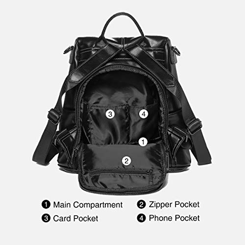 Bolso Mochila Cuero Mujer Antirrobo Mochilas Mujer Casual, JOSEKO Ligero de PU Impermeable Mochila de Viaje de Gran Capacidad Bolsa de Hombro Convertible con Adorno Colgante Tassel