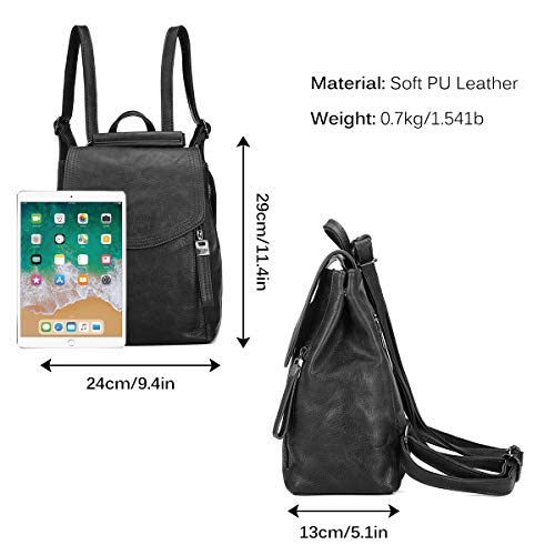 Bolso Mochila Cuero Mujer Casual, JOSEKO Mochila Antirrobo con Solapa de Cuero Monedero de Mochila Casual para Damas universitarias con Correas Ajustables Bolso Mochila Cuero Mujer Casual, JOSEKO Mochila Antirrobo con Solapa de Cuero Monedero de Mochila Casual para Damas universitarias con Correas Ajustables
