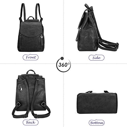 Bolso Mochila Cuero Mujer Casual, JOSEKO Mochila Antirrobo con Solapa de Cuero Monedero de Mochila Casual para Damas universitarias con Correas Ajustables Bolso Mochila Cuero Mujer Casual, JOSEKO Mochila Antirrobo con Solapa de Cuero Monedero de Mochila Casual para Damas universitarias con Correas Ajustables